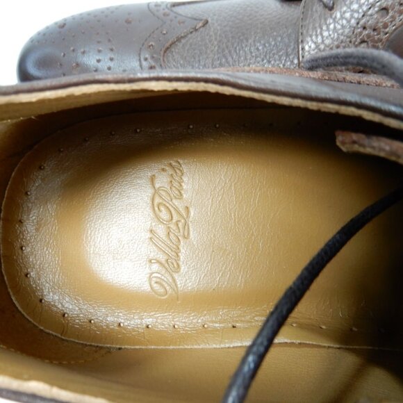 VELLAPAIS Mare Leather Wingtip Sneakers Shoes Size 12 Dark Brown NEW - Picture 12 of 15